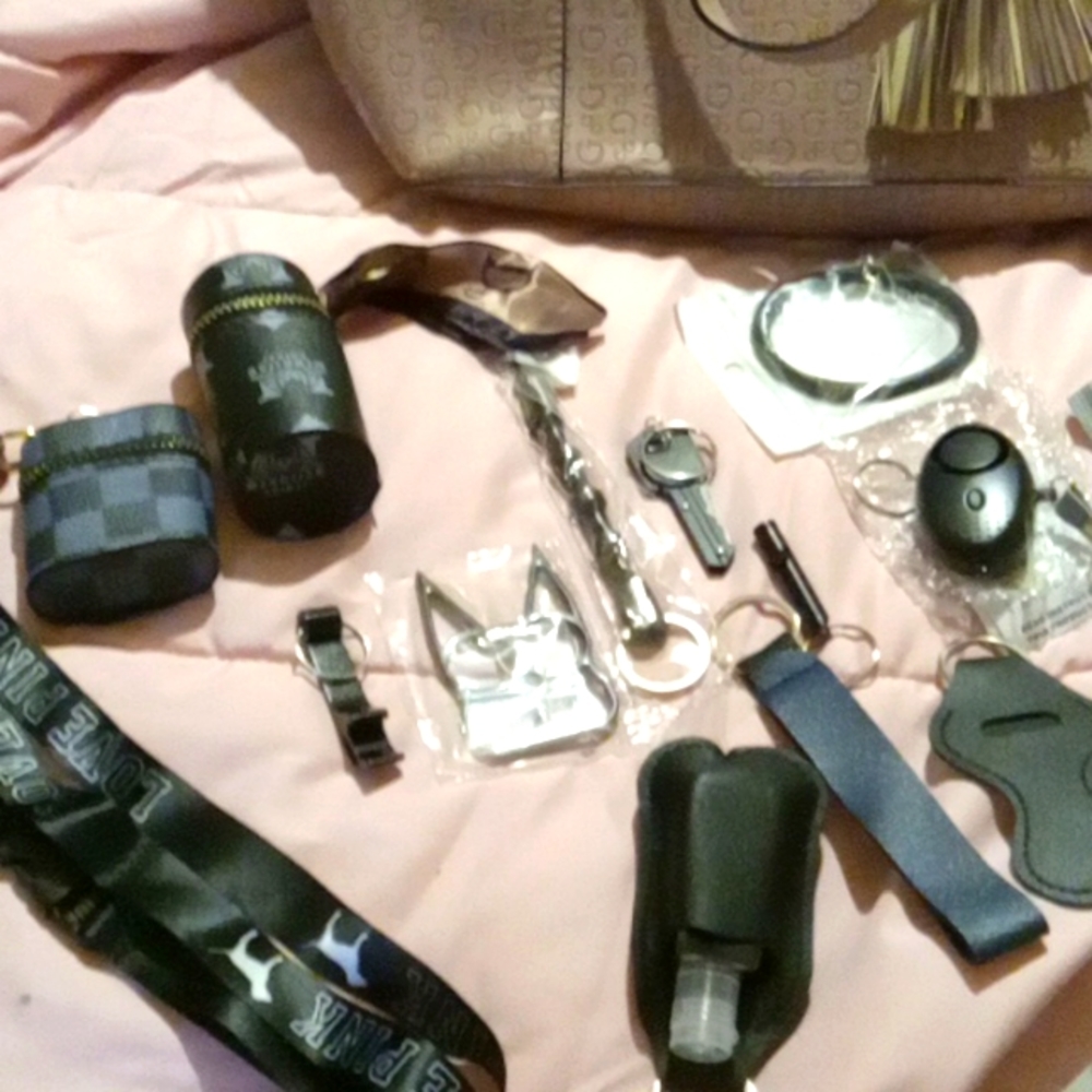 Guess bag and safety defense keychain set